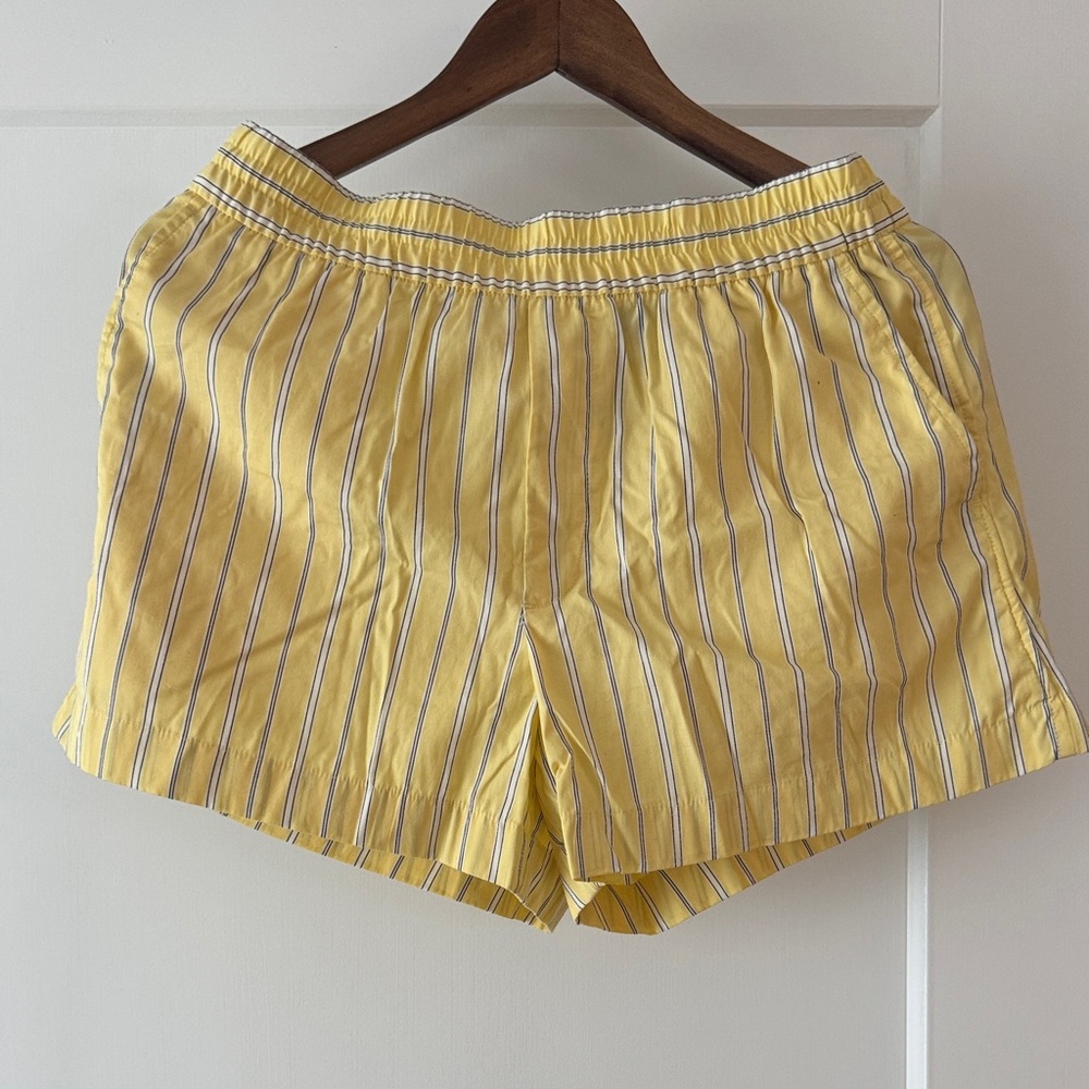 GAP Yellow and White Striped Women's Shorts